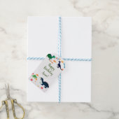 Schattige kleurrijk dinosauruspatroon cadeaulabel (Met Touw)