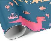 Schattige kleurrijk dinosauruspatroon cadeaupapier (Rol Hoek)