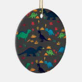 Schattige kleurrijk dinosauruspatroon keramisch ornament (Rechts)