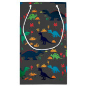Schattige kleurrijk dinosauruspatroon klein cadeauzakje (Achterkant)