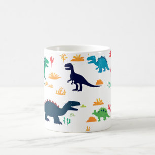 Schattige kleurrijk dinosauruspatroon koffiemok