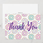 Schattige kleurrijk donutpatroon bedankkaart (Voorkant / Achterkant)