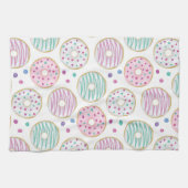 Schattige kleurrijk donutpatroon theedoek (Horizontaal)