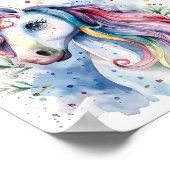 Schattige kleurrijk eenhoorn poster (Hoek)