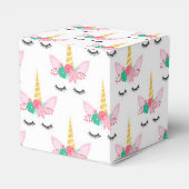 Schattige Kleurrijk Eenhoornpatroon voor Verjaarda Bedankdoosjes (Achterkant)