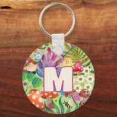 Schattige kleurrijk en helder betoverd bos sleutelhanger (Voorkant)