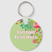 Schattige kleurrijk en helder betoverd bos sleutelhanger (Achterkant)