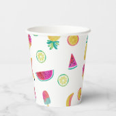 Schattige Kleurrijk Fruit Twotti Frutti 2e Verjaar Papieren Bekers (Achterkant)