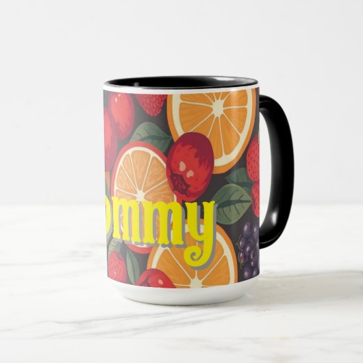 Schattige kleurrijk fruitpatroon – leuk zomerontwe mok (Voorkant rechts)