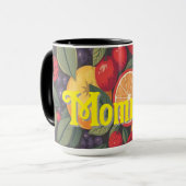 Schattige kleurrijk fruitpatroon – leuk zomerontwe mok (Voorkant links)