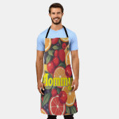 Schattige kleurrijk fruitpatroon – leuk zomerontwe schort (Gedragen)