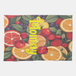 Schattige kleurrijk fruitpatroon – leuk zomerontwe theedoek