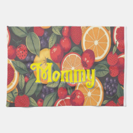 Schattige kleurrijk fruitpatroon – leuk zomerontwe theedoek