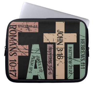 Schattige Kleurrijk Geloof Bijbel Verzen Typografi Laptop Sleeve