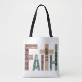 Schattige Kleurrijk Geloof Bijbel Verzen Typografi Tote Bag (Voorkant)