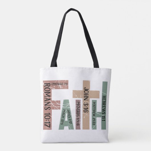 Schattige Kleurrijk Geloof Bijbel Verzen Typografi Tote Bag (Achterkant)