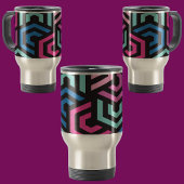 Schattige Kleurrijk Geometrisch Abstract Patroon Reisbeker