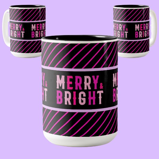 Schattige Kleurrijk Gestreept Patroon, Kerstmisgif Tweekleurige Koffiemok