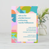 Schattige kleurrijk grillig geometrisch Vrijgezell Kaart (Staand voorkant)