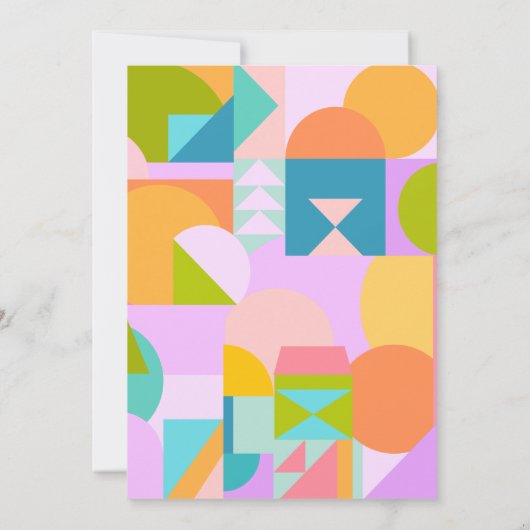 Schattige kleurrijk grillig geometrisch Vrijgezell Kaart (Achterkant)