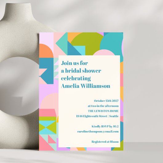 Schattige kleurrijk grillig geometrisch Vrijgezell Kaart