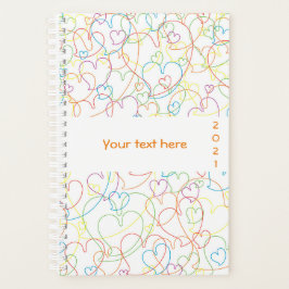 Schattige kleurrijk hartenpatroon - Hearts Net Cla Planner