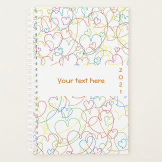 Schattige kleurrijk hartenpatroon - Hearts Net Cla Planner