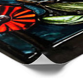 Schattige kleurrijk kattenglas poster (Hoek)