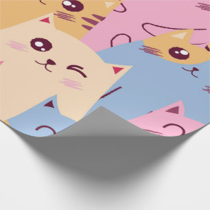 Schattige kleurrijk katteninpakpapier cadeaupapier