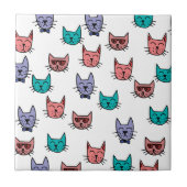 Schattige kleurrijk kattenpatroon tegeltje (Voorkant)