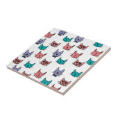 Schattige kleurrijk kattenpatroon tegeltje (Zijkant)