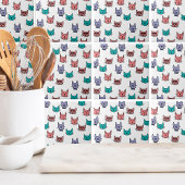 Schattige kleurrijk kattenpatroon tegeltje