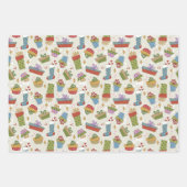 Schattige, kleurrijk kerstcadeauontwerp inpakpapier vel (Voorkant)
