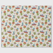 Schattige kleurrijk kerstcadeautjes inpakpapier (Vlak)