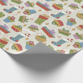 Schattige kleurrijk kerstcadeautjes inpakpapier (Hoek)