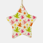 Schattige kleurrijk kikkerpatroon keramisch ornament (Rechts)