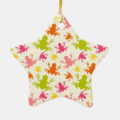 Schattige kleurrijk kikkerpatroon keramisch ornament (Achterkant)