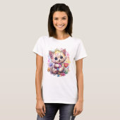 Schattige & Kleurrijk Kitten Schattig Cat Lover T- T-shirt (Voorkant volledig)