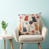 Schattige kleurrijk kittens kinderpatroon kussen (Stoel)