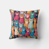 Schattige Kleurrijk Kittens Patroon Kussen (Achterkant)