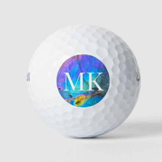 Schattige Kleurrijk Labradorite Crystal Initiaal M Golfballen (Voorkant)