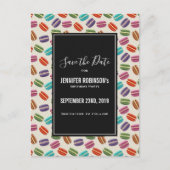 Schattige Kleurrijk Macarons Pattern Save the Date Briefkaart (Voorkant)
