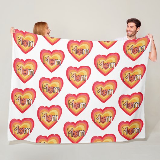 Schattige kleurrijk mama woord | Schattigee Moeder Fleece Deken (In situ)