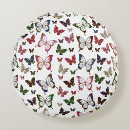 Schattige kleurrijk marmeren vlinderveerpatroon rond kussen