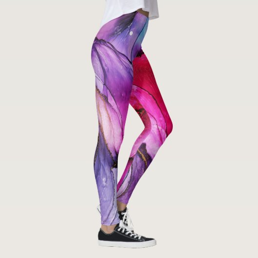 Schattige Kleurrijk Marmerpatroon Leggings (Rechts)
