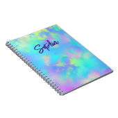 Schattige kleurrijk meisjesmarmerend monogram notitieboek (Rechterzijde)