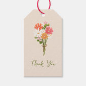 Schattige kleurrijk modern bloemenboeket bedankt cadeaulabel (Voorkant)