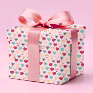 Schattige Kleurrijk Modern Love Heart Pattern Cadeaupapier