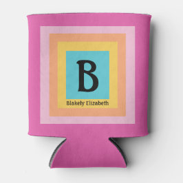 Schattige & Kleurrijk Monogram Letternaam Girly Fu Blikjeskoeler