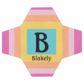 Schattige & Kleurrijk Monogram Letternaam Girly Fu Voetbal (Enkel)